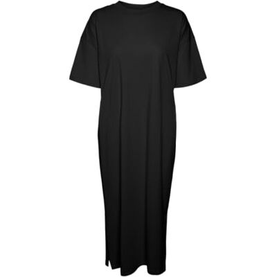 VERO MODA Vmmolly Ss oversize Calf Dress Noos klänning, svart, M VERO MODA Vmmolly Ss oversize Calf Dress Noos klänning, svart, M