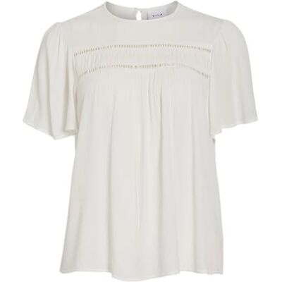 Vila Women's Vicody S/S Tape Top-Noos, Cloud Dancer, 18 Vila Women's Vicody S/S Tape Top-Noos, Cloud Dancer, 18