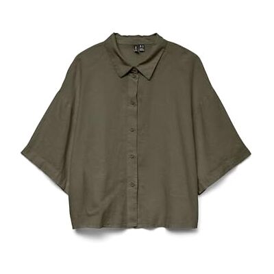 VERO MODA Vmlinn 2/4 Short Shirt WVN Noos, Kalamata, M VERO MODA Vmlinn 2/4 Short Shirt WVN Noos, Kalamata, M