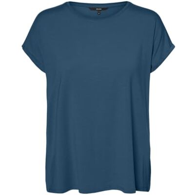 VERO MODA dam Tröja Vmava Plain Ss Top Gajrs Noos, marockanskt blå, XS VERO MODA dam Tröja Vmava Plain Ss Top Gajrs Noos, marockanskt blå, XS