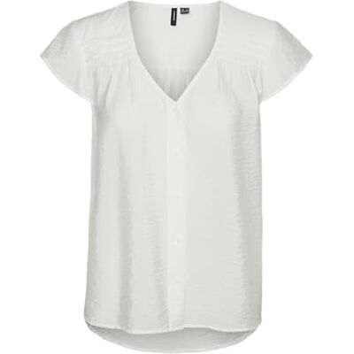 VERO MODA Damer Vmjosie Capsleeve WVN Top, Snövit, S VERO MODA Damer Vmjosie Capsleeve WVN Top, Snövit, S
