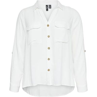VERO MODA CURVE Vmbumpy L/S skjorta New Curve Noos blus, Snövit, 46/L VERO MODA CURVE Vmbumpy L/S skjorta New Curve Noos blus, Snövit, 46/L