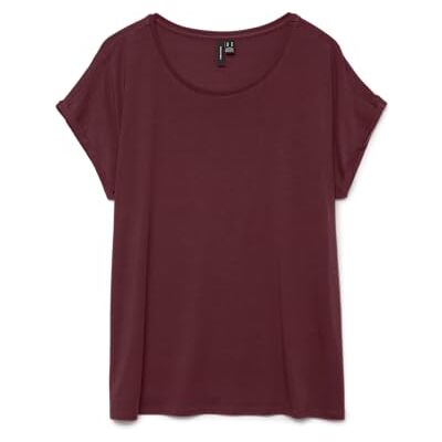 VERO MODA Vmava Plain Ss Top Ga JRS Noos, tawny port, M VERO MODA Vmava Plain Ss Top Ga JRS Noos, tawny port, M