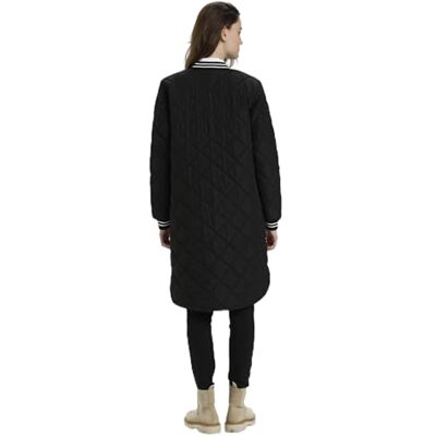 KAFFE dam quilted jacka långärmade Longline without huva, svart djup, 34 KAFFE dam quilted jacka långärmade Longline without huva, svart djup, 34