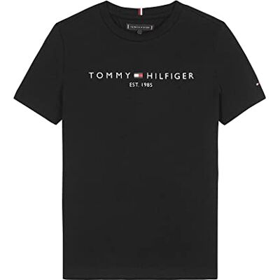 Tommy Hilfiger Essential S/S T-shirt för pojkar, unisex, Svart, 74 Tommy Hilfiger Essential S/S T-shirt för pojkar, unisex, Svart, 74