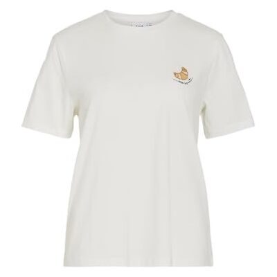 Vila Visybil Sunday O-Neck S/S T-shirt, Snövit, XS Vila Visybil Sunday O-Neck S/S T-shirt, Snövit, XS