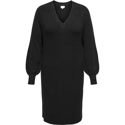ONLY Carmakoma dam Carkatia Ls V-hals klänning KNT Noos klänning, svart, 42-44 plus size ONLY Carmakoma dam Carkatia Ls V-hals klänning KNT Noos klänning, svart, 42-44 plus size