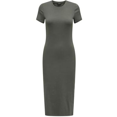 ONLY Onlbelfast S/S Midi Dress JRS Noos, beluga, M ONLY Onlbelfast S/S Midi Dress JRS Noos, beluga, M