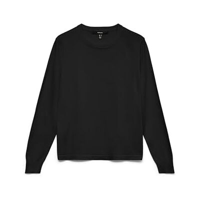VERO MODA Vmsilje Ls O-hals tröja Noos, svart, XL VERO MODA Vmsilje Ls O-hals tröja Noos, svart, XL