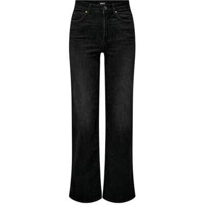 ONLY Bestseller A/S ONLMADISON Blush HW Wide DNM CRO099 NOOS jeansbyxor, tvättad svart, S/30, Washed Black, 30/S/L ONLY Bestseller A/S ONLMADISON Blush HW Wide DNM CRO099 NOOS jeansbyxor, tvättad svart, S/30, Washed Black, 30/S/L