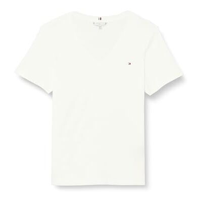 Tommy Hilfiger kvinnor CRV ny smal Cody V-ringad Ss S/S stickade toppar, vit, 48, Ecru, 48 Tommy Hilfiger kvinnor CRV ny smal Cody V-ringad Ss S/S stickade toppar, vit, 48, Ecru, 48