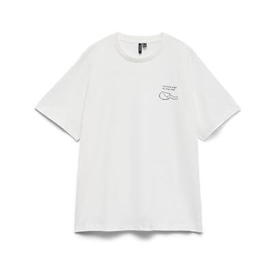 VERO MODA Vmlilje Caty Ss Top Box JRS Ga, Snövit, L VERO MODA Vmlilje Caty Ss Top Box JRS Ga, Snövit, L
