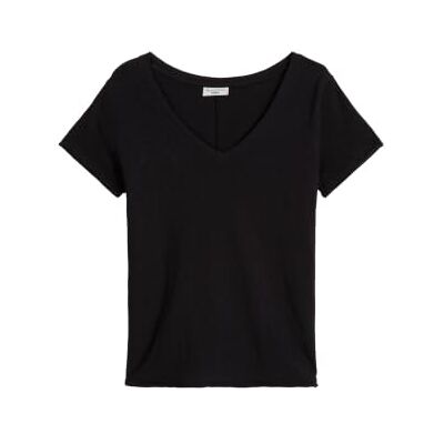 Marc O'Polo dam 51135 V-ringad T-shirt för kvinnor, bekväm topp av ekologisk bomull, urban kortärmad tröja för kvinnor Marc O'Polo dam 51135 V-ringad T-shirt för kvinnor, bekväm topp av ekologisk bomull, urban kortärmad tröja för kvinnor