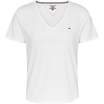 Tommy Jeans Tommy Hilfiger S/S stickade toppar vit, Vitt, XL Tommy Jeans Tommy Hilfiger S/S stickade toppar vit, Vitt, XL