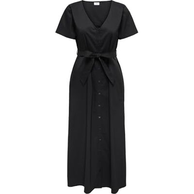 JDY mio S/S maxi skjorta klänning WVN dia, svart, L JDY mio S/S maxi skjorta klänning WVN dia, svart, L
