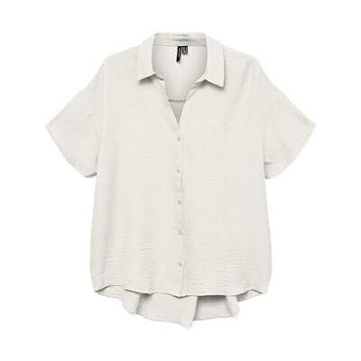VERO MODA Vmmelaney Queeny Ss skjorta WVN Ga Noos, Snövit, L VERO MODA Vmmelaney Queeny Ss skjorta WVN Ga Noos, Snövit, L