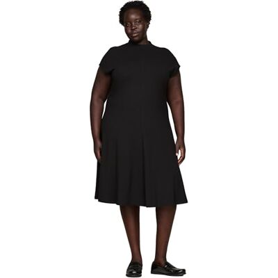 Tommy Hilfiger kvinnors CRV 5x2 Rib MK-NK MIDI klänning NS WW0WW44242 utsvängd klänning, svart, 48, svart (svart), 48 Tommy Hilfiger kvinnors CRV 5x2 Rib MK-NK MIDI klänning NS WW0WW44242 utsvängd klänning, svart, 48, svart (svart), 48