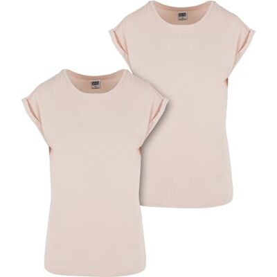 Urban Classics Damer damer förlängd axel t-shirt 2-pack t-shirt, rosa, XL Urban Classics Damer damer förlängd axel t-shirt 2-pack t-shirt, rosa, XL