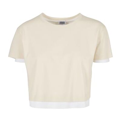 Urban Classics Damer Damer Damer Full Double Layered T-shirt, Vitesand/vit, XXL Urban Classics Damer Damer Damer Full Double Layered T-shirt, Vitesand/vit, XXL