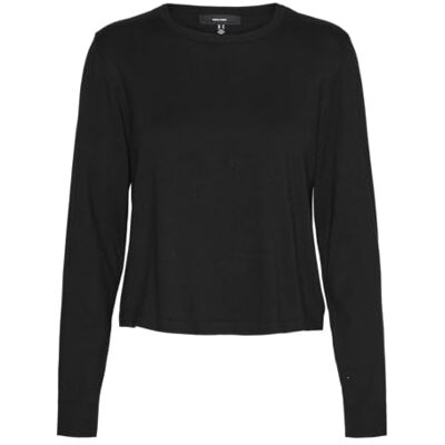 VERO MODA VMSILJE LS O-hals kort tröja GA NOOS, svart, XS VERO MODA VMSILJE LS O-hals kort tröja GA NOOS, svart, XS