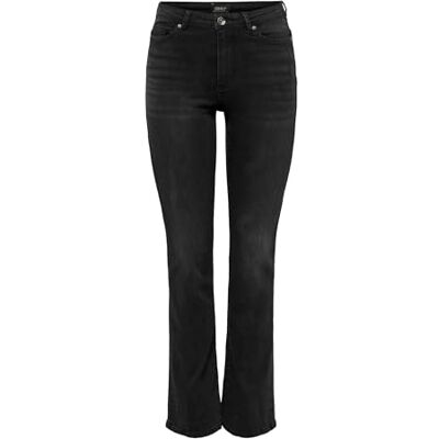 ONLY Damjeans med hög midja ONLWauw Life, Tvättad svart, (L) W x 30L ONLY Damjeans med hög midja ONLWauw Life, Tvättad svart, (L) W x 30L
