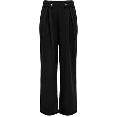 ONLY Onlsania Button Wide Pant CC Jrs, svart, XS dam, svart, XS ONLY Onlsania Button Wide Pant CC Jrs, svart, XS dam, svart, XS
