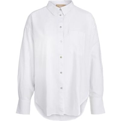 JJXX Jxjamie Ls Relaxed Linen Blend Shirt Sn, Vit, S JJXX Jxjamie Ls Relaxed Linen Blend Shirt Sn, Vit, S
