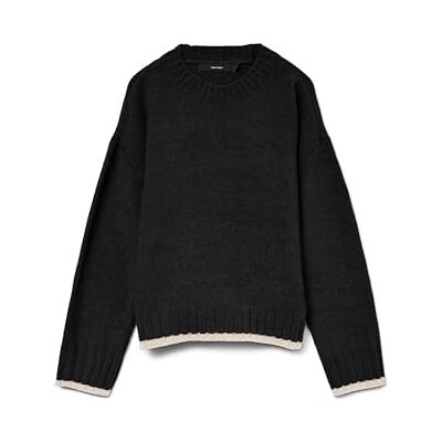 VERO MODA Vmshadow Ls O-hals tröja Boo, svart, XL VERO MODA Vmshadow Ls O-hals tröja Boo, svart, XL