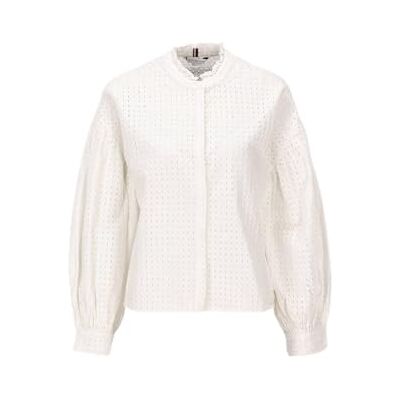 Tommy Hilfiger kvinnors L/S blusar, Vit (Th Optic White), 68 SE Tommy Hilfiger kvinnors L/S blusar, Vit (Th Optic White), 68 SE