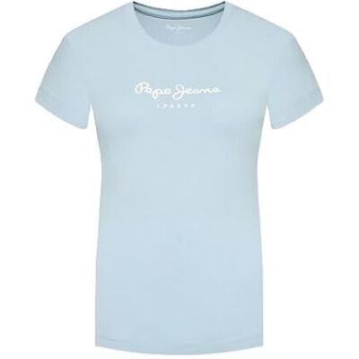 Pepe Jeans dam New Virginia SS N t-shirt, blå (bukt blå), L Pepe Jeans dam New Virginia SS N t-shirt, blå (bukt blå), L
