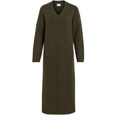 Vila Viliga L/S V-hals midi stickad klänning – Noos Vila Viliga L/S V-hals midi stickad klänning – Noos