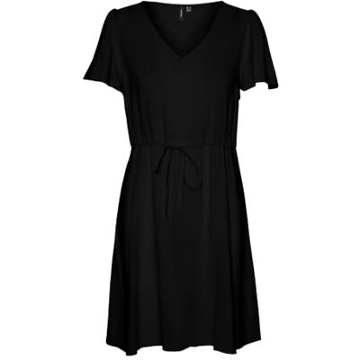 VERO MODA dam Vmeasy Joy Ss Short Dress WVN Ga sommarklänning, svart, M VERO MODA dam Vmeasy Joy Ss Short Dress WVN Ga sommarklänning, svart, M