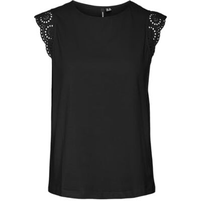 VERO MODA VMEMILY SL Gathering TOP JRS NOOS, svart, XS VERO MODA VMEMILY SL Gathering TOP JRS NOOS, svart, XS