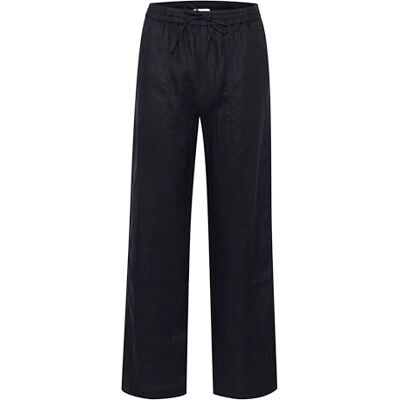 Part Two Dam byxor High-waisted Regular Fit Wide Ben dragsko i midjebandet, Mörk marinblå, 40 Part Two Dam byxor High-waisted Regular Fit Wide Ben dragsko i midjebandet, Mörk marinblå, 40