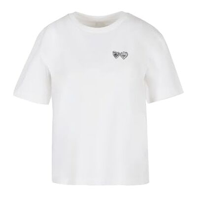 T-shirt för kvinnor, Lock It Tee avslappnad t-shirt med tryck, överdimensionerad passform, bomull, storlekar XS – 5XL, Vit, M T-shirt för kvinnor, Lock It Tee avslappnad t-shirt med tryck, överdimensionerad passform, bomull, storlekar XS – 5XL, Vit, M