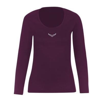 Trigema Stor storlek: Dam, långärmad skjorta med Swarovski®-kristaller, , aubergine, XXL Trigema Stor storlek: Dam, långärmad skjorta med Swarovski®-kristaller, , aubergine, XXL