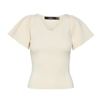 VERO MODA Kvinnlig T-shirt VMGINNY T-shirt, Äggnog, L VERO MODA Kvinnlig T-shirt VMGINNY T-shirt, Äggnog, L