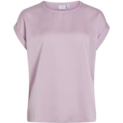 Vila kvinnor Viellette S/S Satin Top/Su Noos T-tröja Kortärmad topp Vila kvinnor Viellette S/S Satin Top/Su Noos T-tröja Kortärmad topp