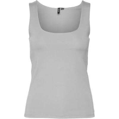 VERO MODA Vmmillion Sl Square Top 2-vägs JRS Noos, Super Light Grey Melange, S VERO MODA Vmmillion Sl Square Top 2-vägs JRS Noos, Super Light Grey Melange, S