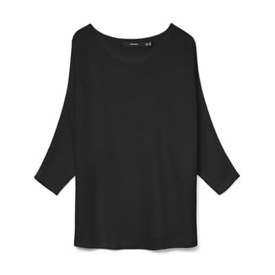 VERO MODA Kvinnors VMNORA 3/4 Boatneck blus NOOS tröja, svart, L, svart, L VERO MODA Kvinnors VMNORA 3/4 Boatneck blus NOOS tröja, svart, L, svart, L