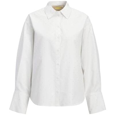 JACK & JONES Jxbella RLX Shine Ls Shirt WVN, Blanc De Blanc, XL JACK & JONES Jxbella RLX Shine Ls Shirt WVN, Blanc De Blanc, XL