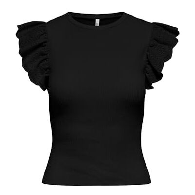 ONLY Onlsia Life Sl Mix Top KNT, svart, L ONLY Onlsia Life Sl Mix Top KNT, svart, L