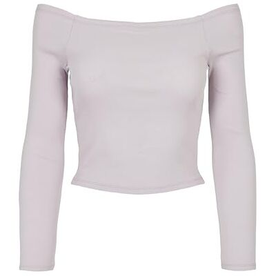 Urban Classics Dam Dam Off Shoulder Ribbstickad långärmad T-shirt, Softlilac, 3XL Urban Classics Dam Dam Off Shoulder Ribbstickad långärmad T-shirt, Softlilac, 3XL