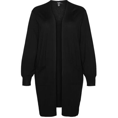 VERO MODA Vmcsilje Ls Open Cardigan Ga Noos Cur, svart, L VERO MODA Vmcsilje Ls Open Cardigan Ga Noos Cur, svart, L
