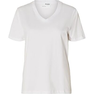 SELECTED FEMME dam Slfessential Ss V-hals Tee Noos T-shirt, Ljus vit, M SELECTED FEMME dam Slfessential Ss V-hals Tee Noos T-shirt, Ljus vit, M