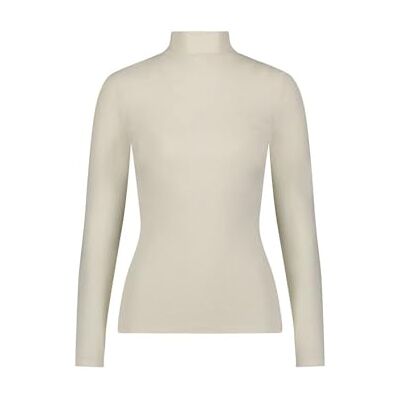 Lee dam Ribbed Ls High Neck T-shirt, ecru, M Lee dam Ribbed Ls High Neck T-shirt, ecru, M