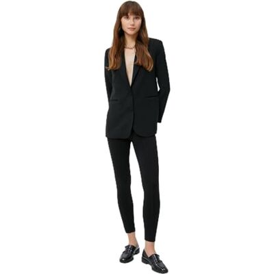 Koton Ribbed Buttoned High Rise Leggings för kvinnor, Svart (999), L Koton Ribbed Buttoned High Rise Leggings för kvinnor, Svart (999), L