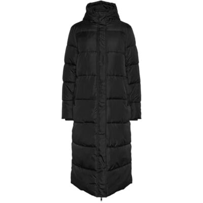 PIECES Dam-Pcmaddie lång buffertjacka Noos Bc quiltad kappa, svart, XL PIECES Dam-Pcmaddie lång buffertjacka Noos Bc quiltad kappa, svart, XL