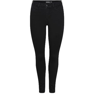 PIECES Dam PCDELLY SKN MW BLC NOOS jeansbyxor, svart denim, S/32 PIECES Dam PCDELLY SKN MW BLC NOOS jeansbyxor, svart denim, S/32