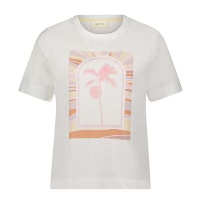 Cartoon Tecknad dam-t-shirt, 100% bomull, Patch cream/rosa, 42 Cartoon Tecknad dam-t-shirt, 100% bomull, Patch cream/rosa, 42